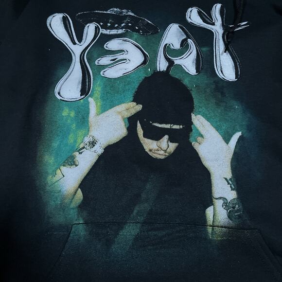 Yeat North American Tour Hoodie Mens Size Large Black Double Sided 2023 - Picture 7 of 8